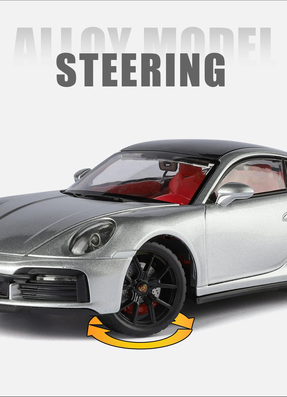 1:24 Porsche 911 992 Turbo S Alloy Sports Car Model Diecast Metal Racing Vehicles Car Model Simulation Sound Light Kids Toy Gift