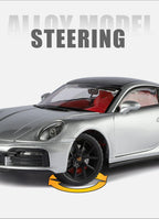 1:24 Porsche 911 992 Turbo S Alloy Sports Car Model Diecast Metal Racing Vehicles Car Model Simulation Sound Light Kids Toy Gift