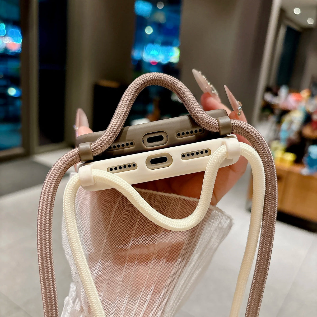 Phone Case For iPhone 18 17 16 15 14 13 12 11 Pro Xs Max 7 8 Plus 16e 17e Crossbody Adjustable Lanyard Strap Rope Soft Cover