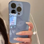 Luxury ice-Tempered Glass Camera Case For iPhone 18 17 16 15 14 13 12 11 Pro Max Plating Candy Armor Shockproof Glossy Cover