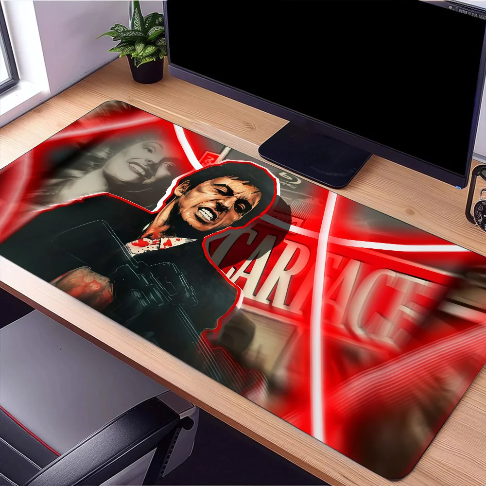 Film Scarface Tony Montana Mouse Pad Large Desk Mat Keyboard Ergonomic Office Rubber PC Non-slip Anti-fray Home Custom