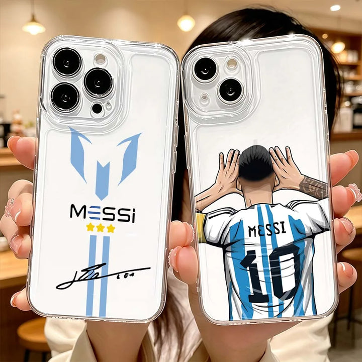Messi Football Design Clear Protective Case For iPhone 11 12 13 14 15 16 17