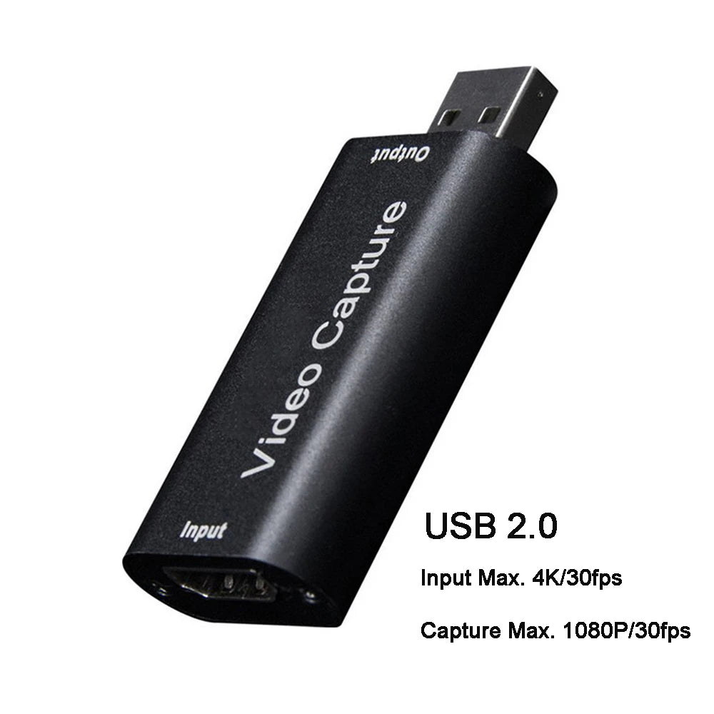 4K Video Capture Card USB 3.0 USB2.0 HDMI-compatible Grabber Recorder for PS4 Game DVD Camcorder Camera Recording Live Streaming