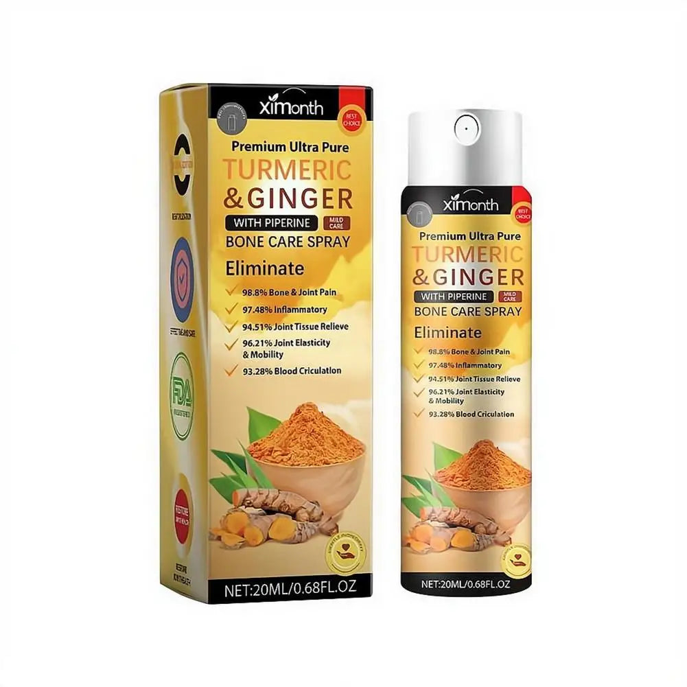 Ximonth Turmeric Ginger Joint Care Spray Natural Piperine Body Massage Mist Moisturizing External Skin Care Spray Nourish Joint