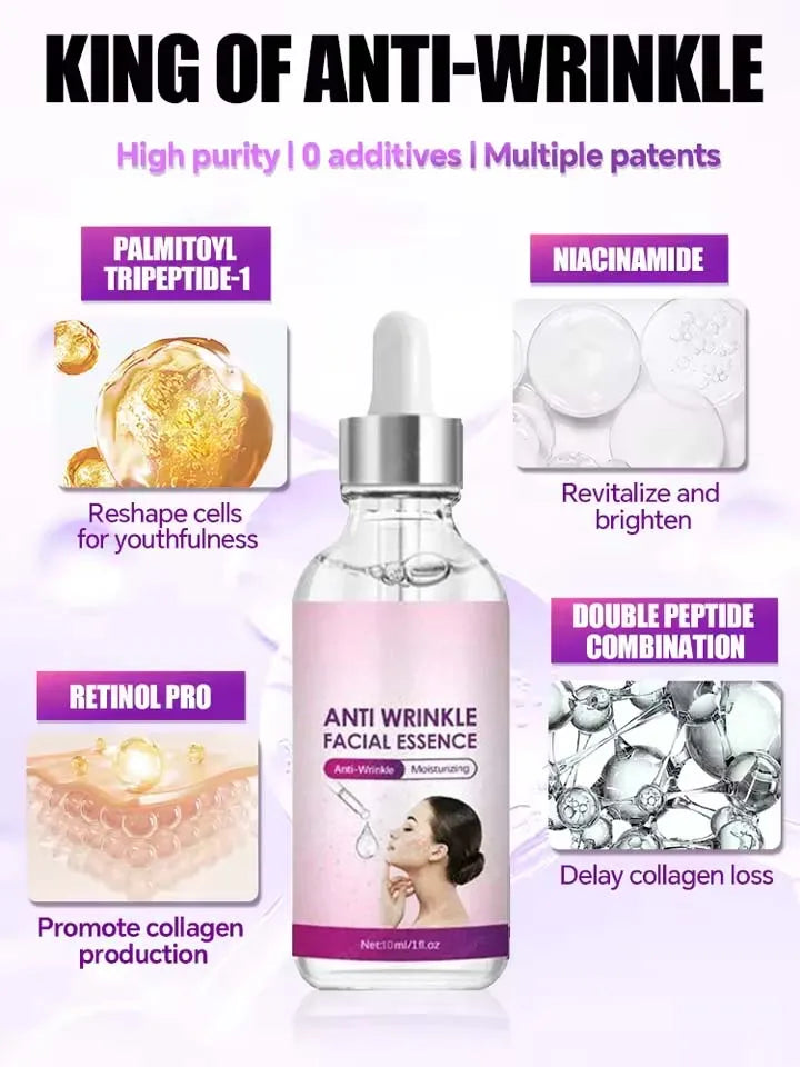 Instant Anti Wrinkle Effect Remove Facial Wrinkles Moisturizing Serum To Fine Lines Around The Eyes Crow's Feet Neck Wrinkle