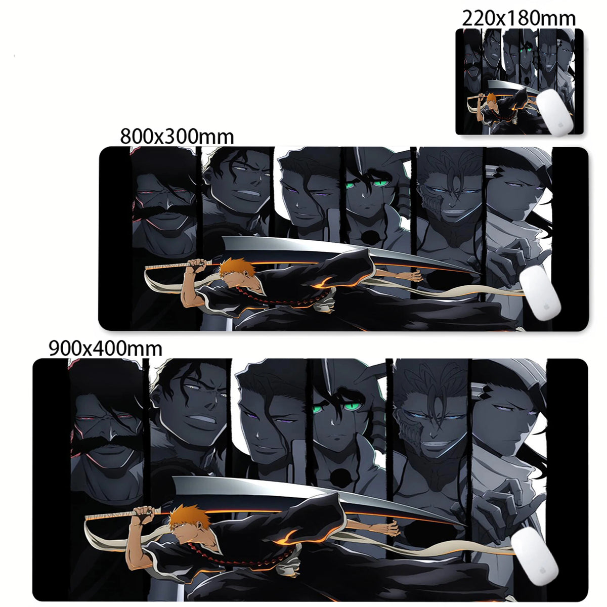 Bleach Kurosaki Ichigo Anime Mouse Pad Pc Gamer Accessories Desk Mats Rubber Carpet Mousepad Office Table Pads Gaming Mouse Mats