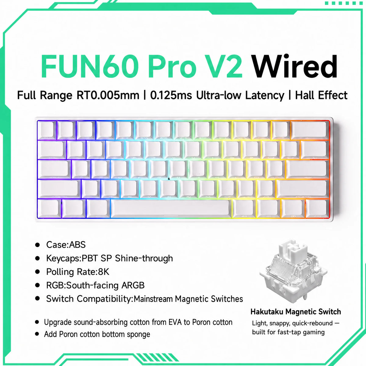Akko MonsGeek FUN68 FUN60 PRO&MAX  HE Magnetic Keyboard 60% 65% Gaming Keyboards Rapid Trigger 8K Custom Keyboard Gamer Esports