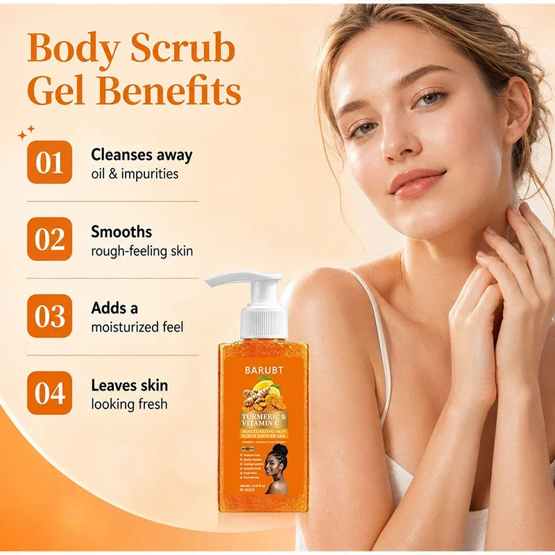 Turmeric Orange Vitamin C Body Wash Fresh Fragrance Shower Gel Moisturizing Brightening Exfoliating Deep Cleaning Smooth Skin