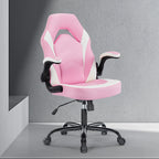 MCQ Gaming Chair Ergonomic Office Chair with Swivel Rolling Adjustable PU Leather Racing Chair Flip-up Armrest For Furniture