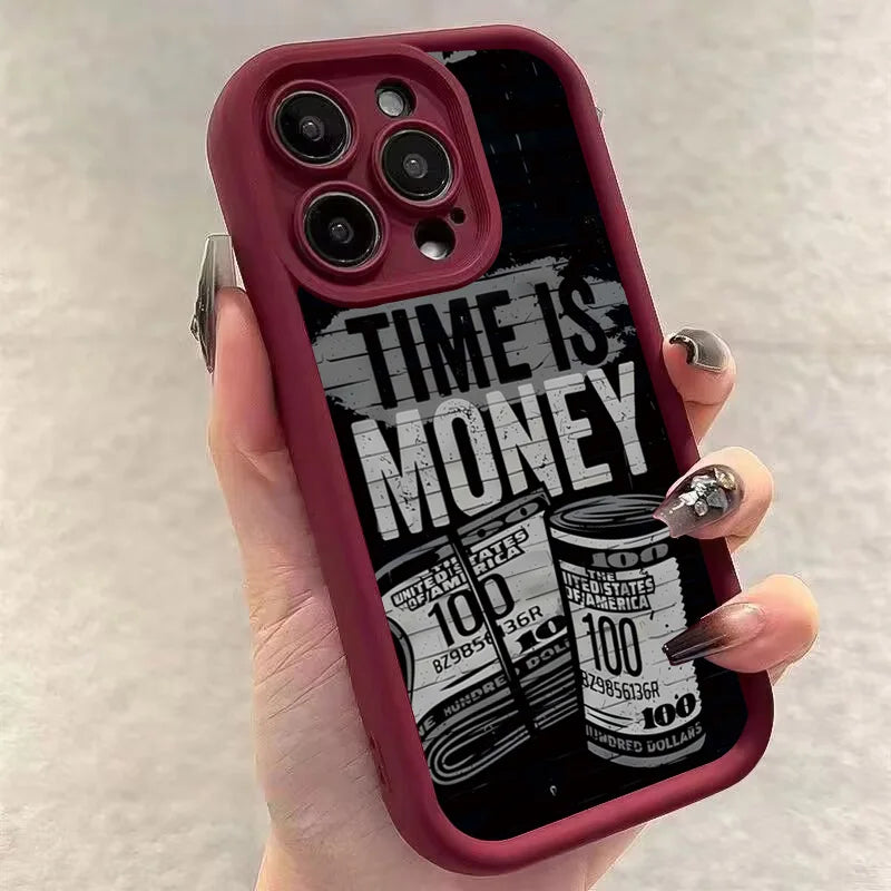 "Time is Money" Print iPhone Case – Soft Cover
