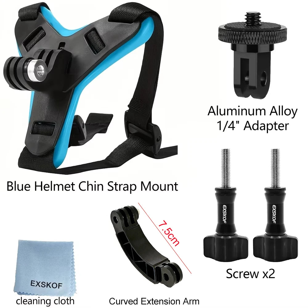 Motorcycle Helmet Chin Strap Mount for GoPro Hero 13 12 11 10 9 8 DJI Osmo Insta360 SJCAM SJ4000 AKASO Action Camera Accessories