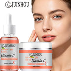 JUINHOU Vitamin C Skin Care Serum Cream Set Brighten Moisturizing Oil-Control Improve Uneven Skin Tone For Dull Skin Daily Care