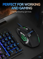 Gaming Mouse RGB Backlit Ergonomic Game Mice 7D Esports Wired Mouse Computer Mouse for Laptop PC Desktop Gamer