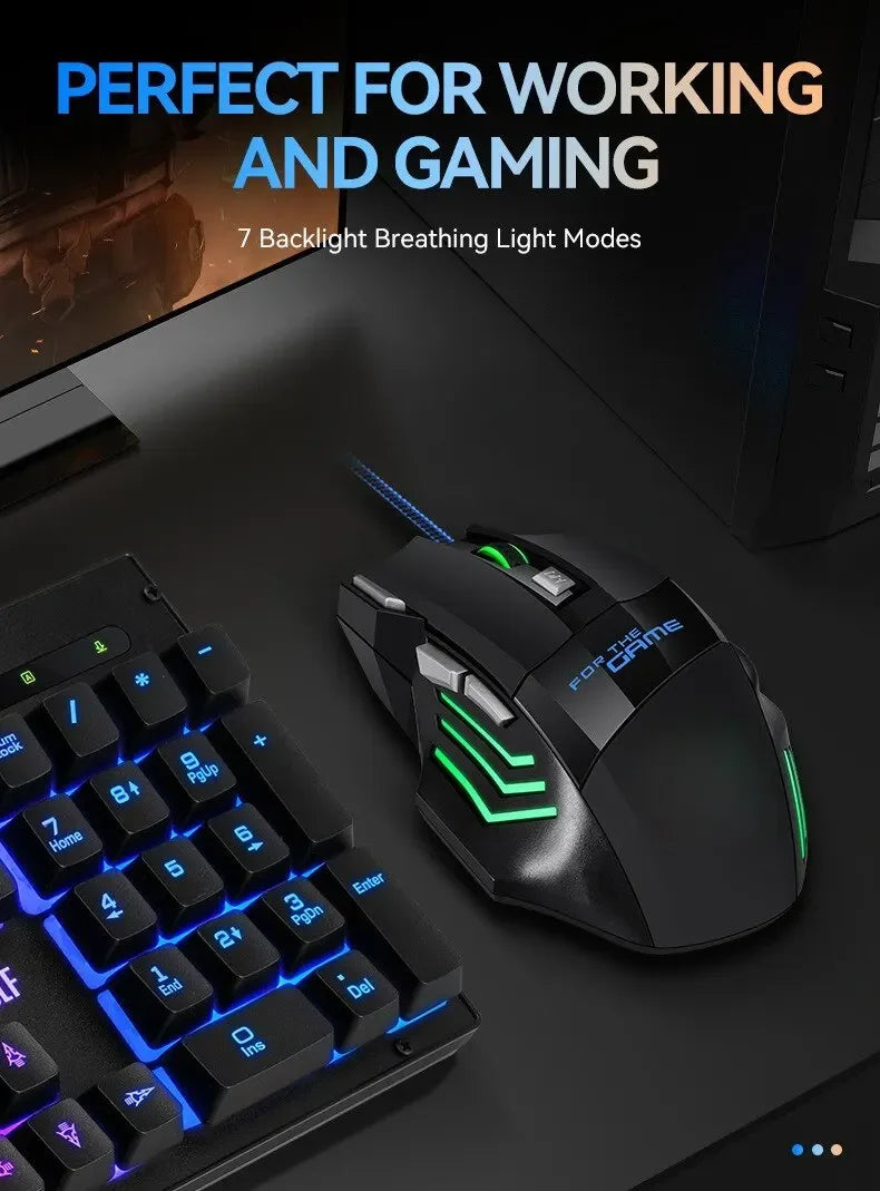Gaming Mouse RGB Backlit Ergonomic Game Mice 7D Esports Wired Mouse Computer Mouse for Laptop PC Desktop Gamer