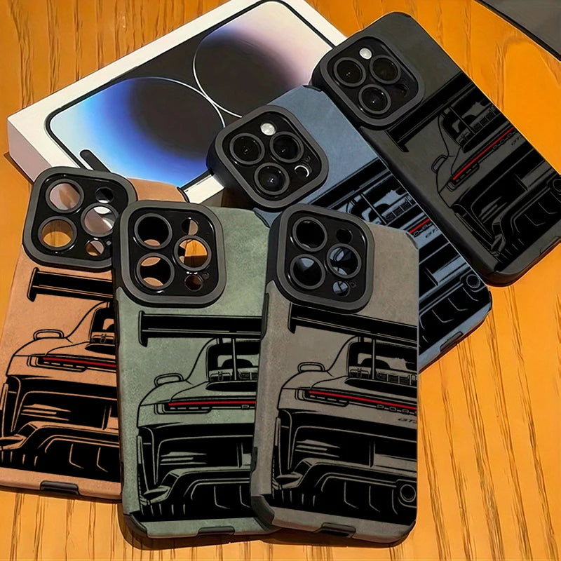 Cool Sports Car Phone Case For iPhone 18 Pro Max 17 16 15 Plus 14 13 12 11 17 Pro Air XR X XS 7 Plus SE 2022 Faux Leather Cover
