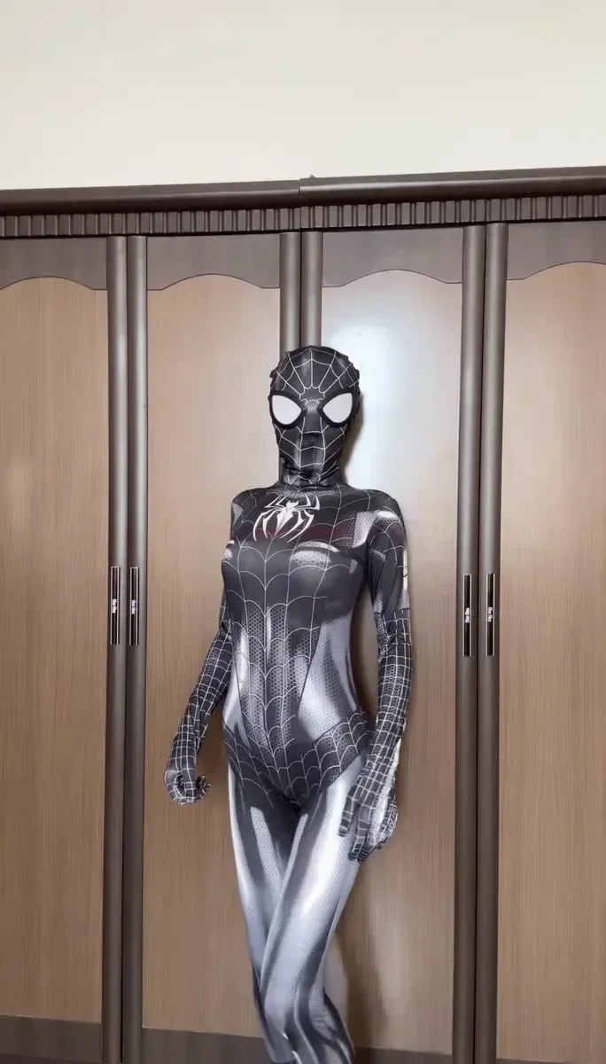 Halloween Cosplay Costume For Spider Women Superhero Costume Black Cat Tight 3d Printing Jumpuit Bodysuit Toys Christmas Gift