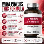 Amino Acid Supplement Capsules 120 Count Provide Energy & Healthy Living Support with 1000mg L-Arginine and 500mg L-Citrulline