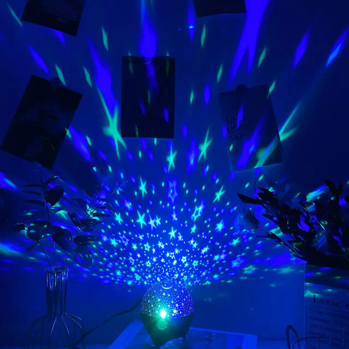 LED Night Light Starry Sky Galaxy Moon Projector Light Auto Color Changing USB 5V RGB Ambient Light for Kids Room Birthday Party
