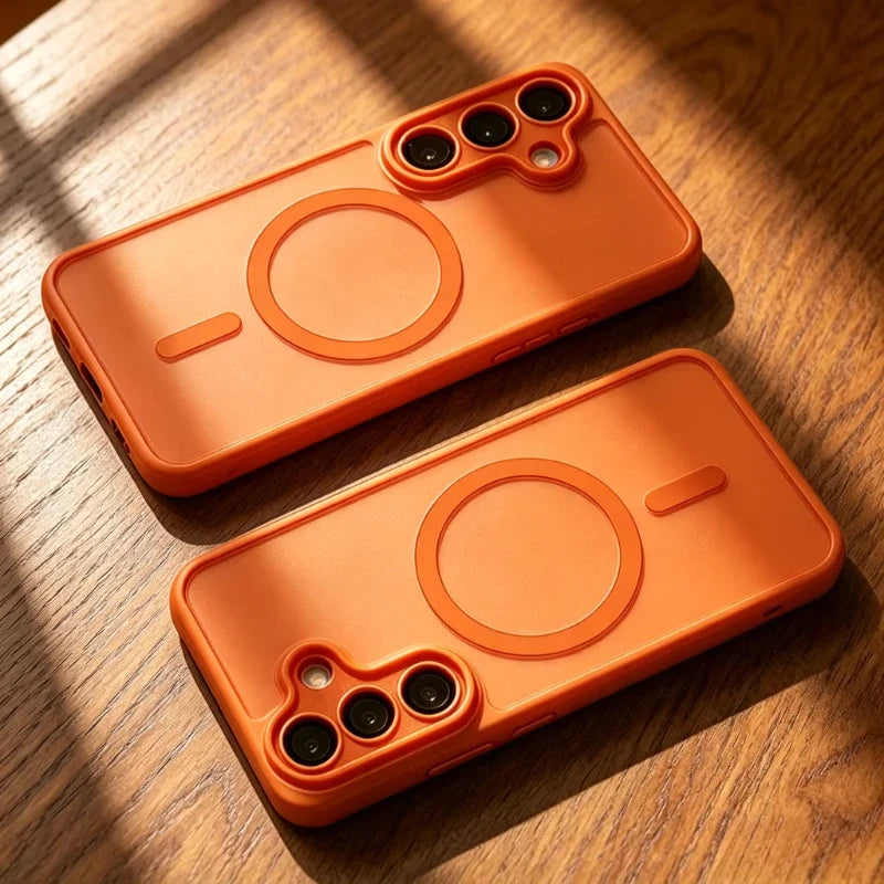 Magnetic Matte Case for Samsung Galaxy S26 S25 S24 S23 Ultra Plus FE A57 A56 A55 A17 A16 A26 for Magsafe Wireless Charge Cover