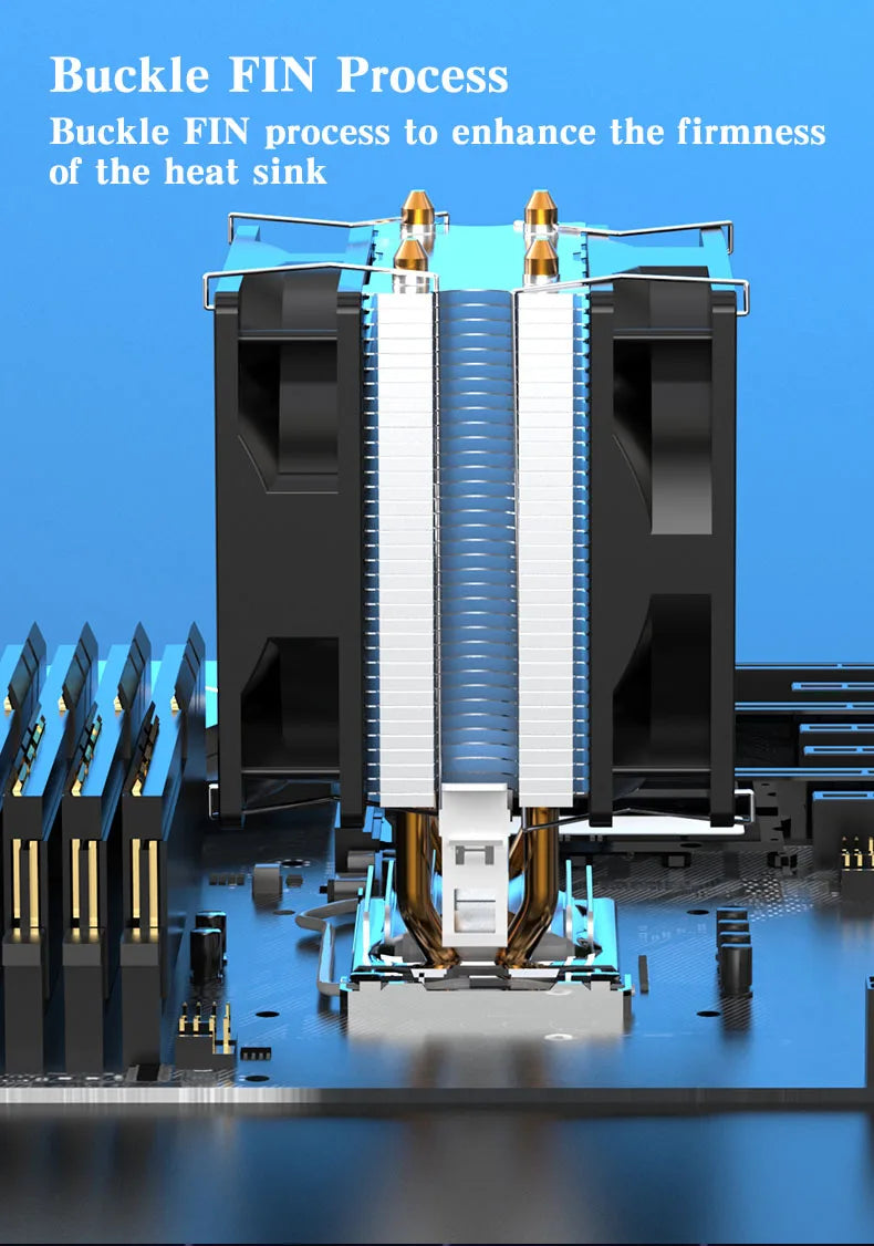 CPU Air Cooler X79 X99 3Pin/4Pin PWM Processor Cooling Fan For Intel LGA 1366 1151 1155 1200 1700 2011 AMD AM3 AM4 AM5