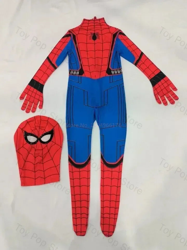 Popular Web Slinger Superhero Zentai Suit Full Coverage Cosplay Bodysuit Halloween Themed Outfit Collectible Attire for Holiday
