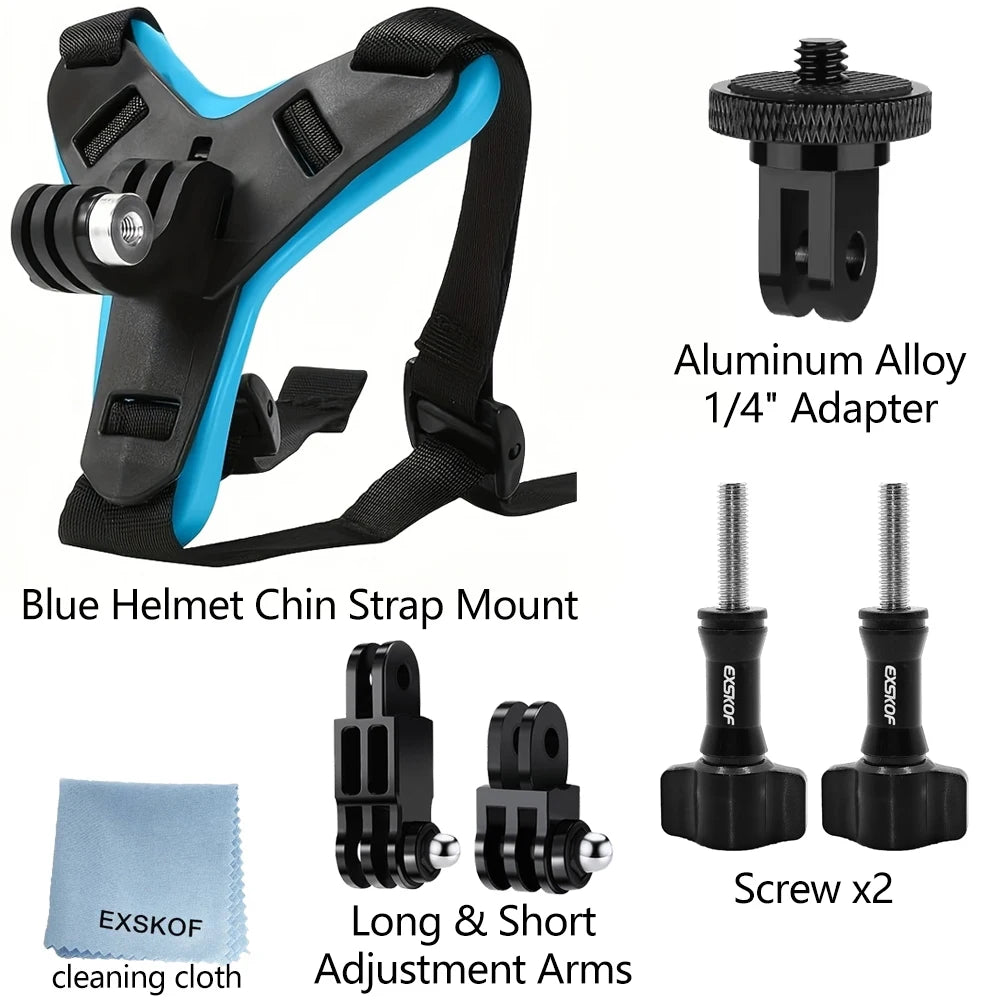 Motorcycle Helmet Chin Strap Mount for GoPro Hero 13 12 11 10 9 8 DJI Osmo Insta360 SJCAM SJ4000 AKASO Action Camera Accessories