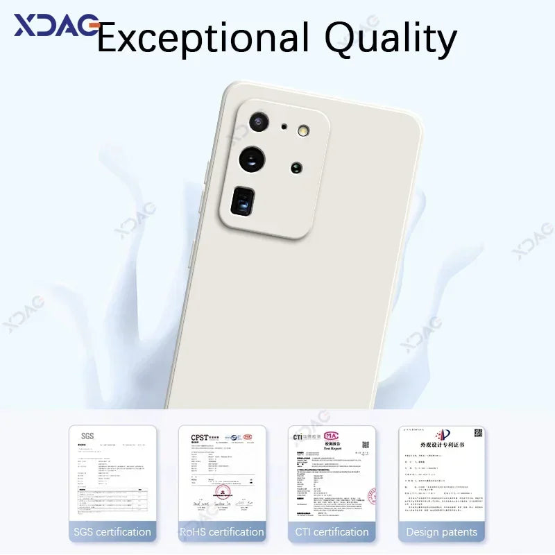 Original Mobile Phone Cover for Samsung Galaxy S20 FE Plus Ultra SamsungS20Ultra S20Plus 5G Soft Square Liquid Silicone Case Bag