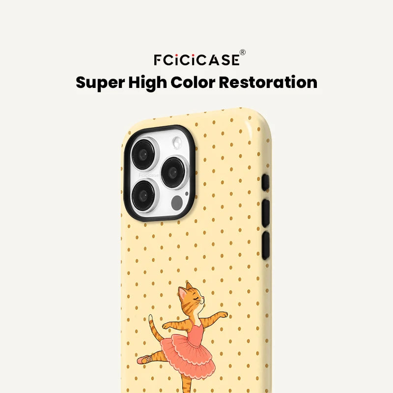 Fcicicase Polka Dot Pattern Case For Iphone 18 17 16 Pro Max 15 14 13 12 Plus 11 For Magsafe Wireless Charge PC +TPU Covers Capa
