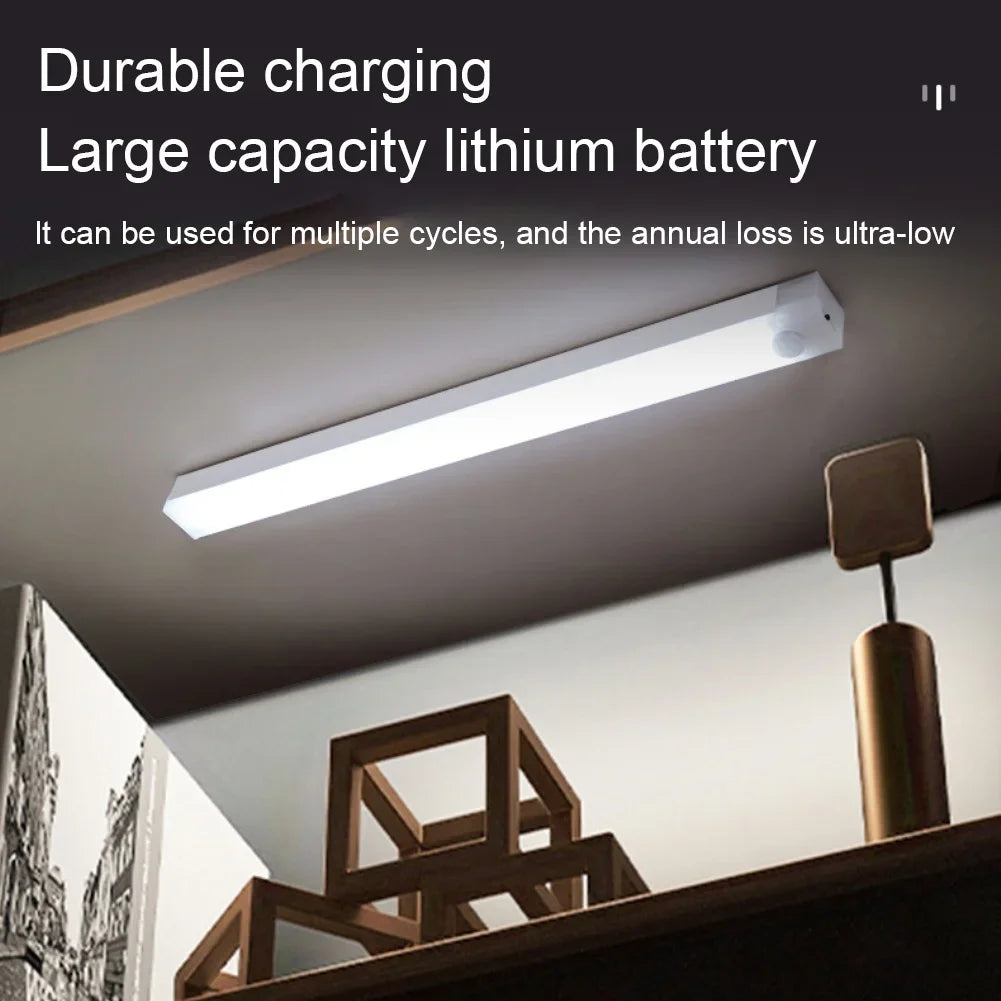 Kabellose LED-Nachtlicht mit Bewegungssensor, USB-C wiederaufladbare Lampe für Kleiderschrank, Garderobe, Küche, Treppen, Schrank, Raumhintergrundbeleuchtung