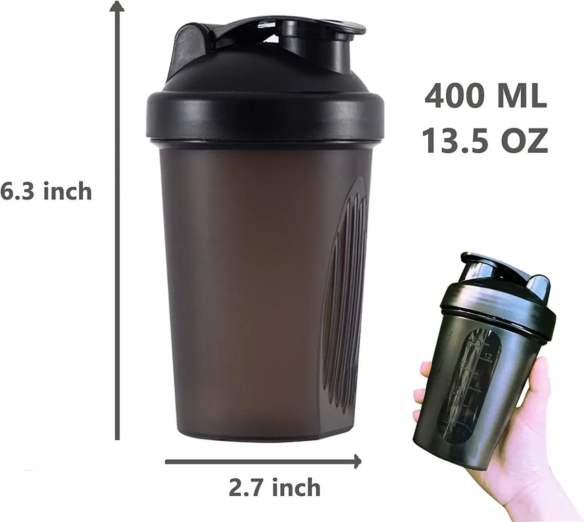 400ML Shaker Bottles Whey Protein Powder Mixer Bottle Sport Water Cups Fitness Gym Shaker Outdoor Portable Plastic Drink Cup