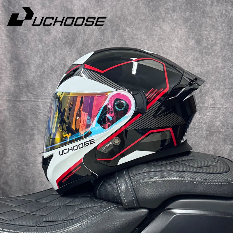High Quality DOT Motorcycle Helmet Four Seasons Motocross Racing Modular Flip Up Casco Moto Men Women Off Road Helmet Unmasked