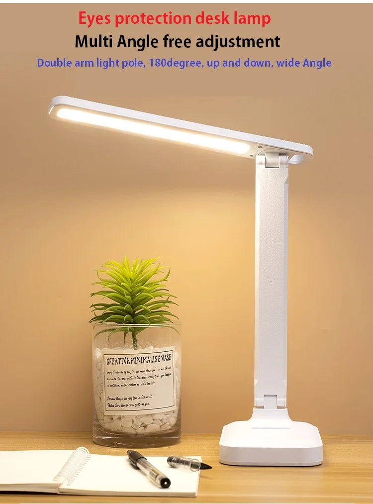 Table Lamp Eyes Protection Touch Dimmable LED Light Student Dormitory Bedroom Reading USB Rechargable Desk Lamp Special Gift