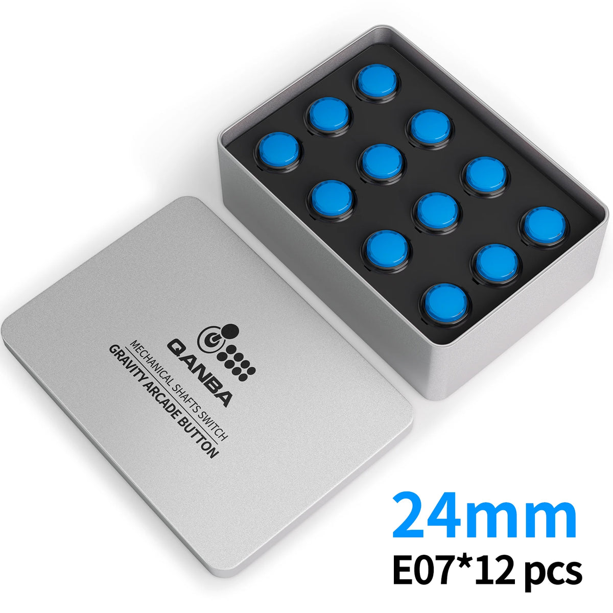 Qanba Gravity KS Mechanical Shafts Silent Pushbutton 24mm/30mm Arcade Button Snap-in (Boxed)