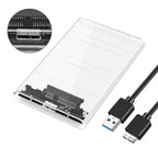 Transparent HDD Case HDD Enclosure 2.5 Inch SSD SATA To USB 2.0 Type-C Adapter Portable External Hard Drive Box Tool-Free