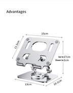 360° Rotation Tablet Stand for iPad, Adjustable Foldable Tablet Holder,Aluminum Phone Stand Compatible with iPad Pro/ Air/ Mini