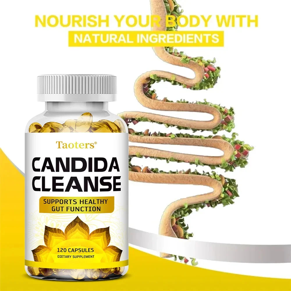 Candida Cleanse - Liver Cleansing, Detoxifying, Supports Intestinal Health, Cleansing Colon, Boosting Energy, 120 Capsules