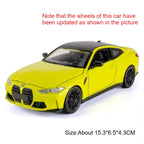 Scale 1:32 M4 X3M Toy Car Model Pull Back Music Light Doors Opened Miniature Vehicle Metal Diecast Models Kids Educational Gifts