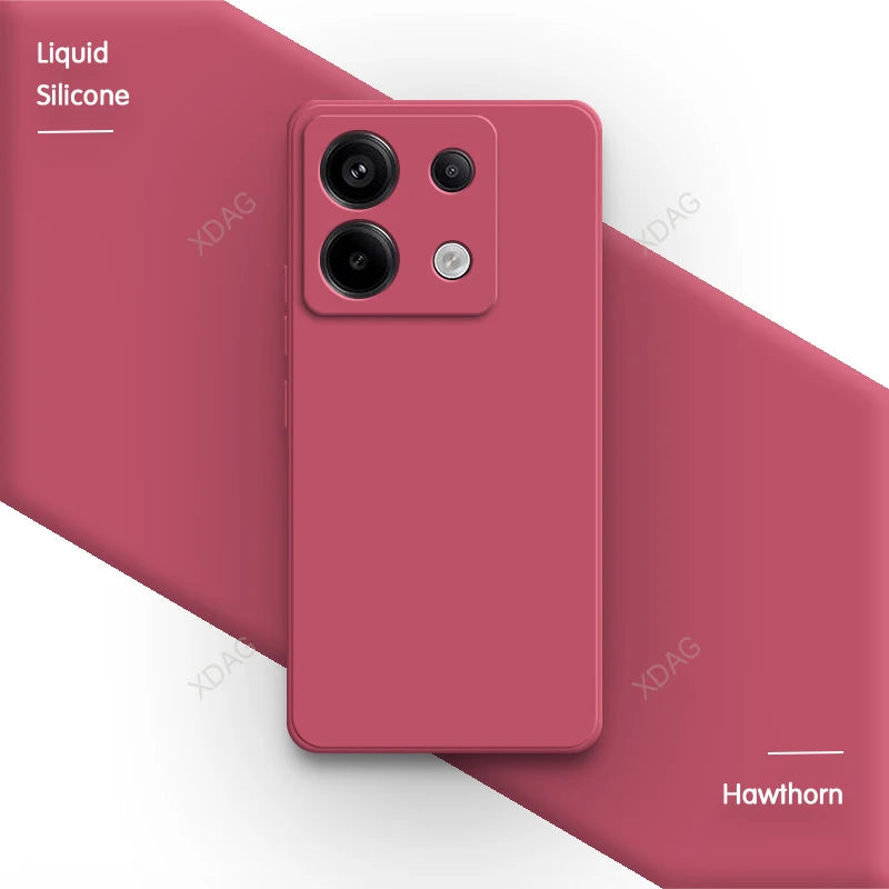 Original Square Liquid Silicone Phone Case for Xiaomi Poco X6 PocoX6 Pro 5G Lens Protection Soft Couples Cover Thin Fundas Coque