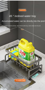 Kitchen stainless steel shelf, sponge drain rack, sink drainage rack, dishwashing supplies, dishcloth storage, drainage rack