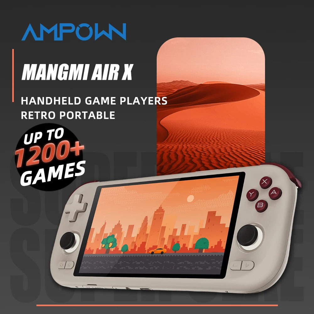 AMPOWN MANGMI AIR X Handheld Game Players Console 5.5'' IPS 1080P Touch Screen Android 14 Portable Retro Video Game Joystick