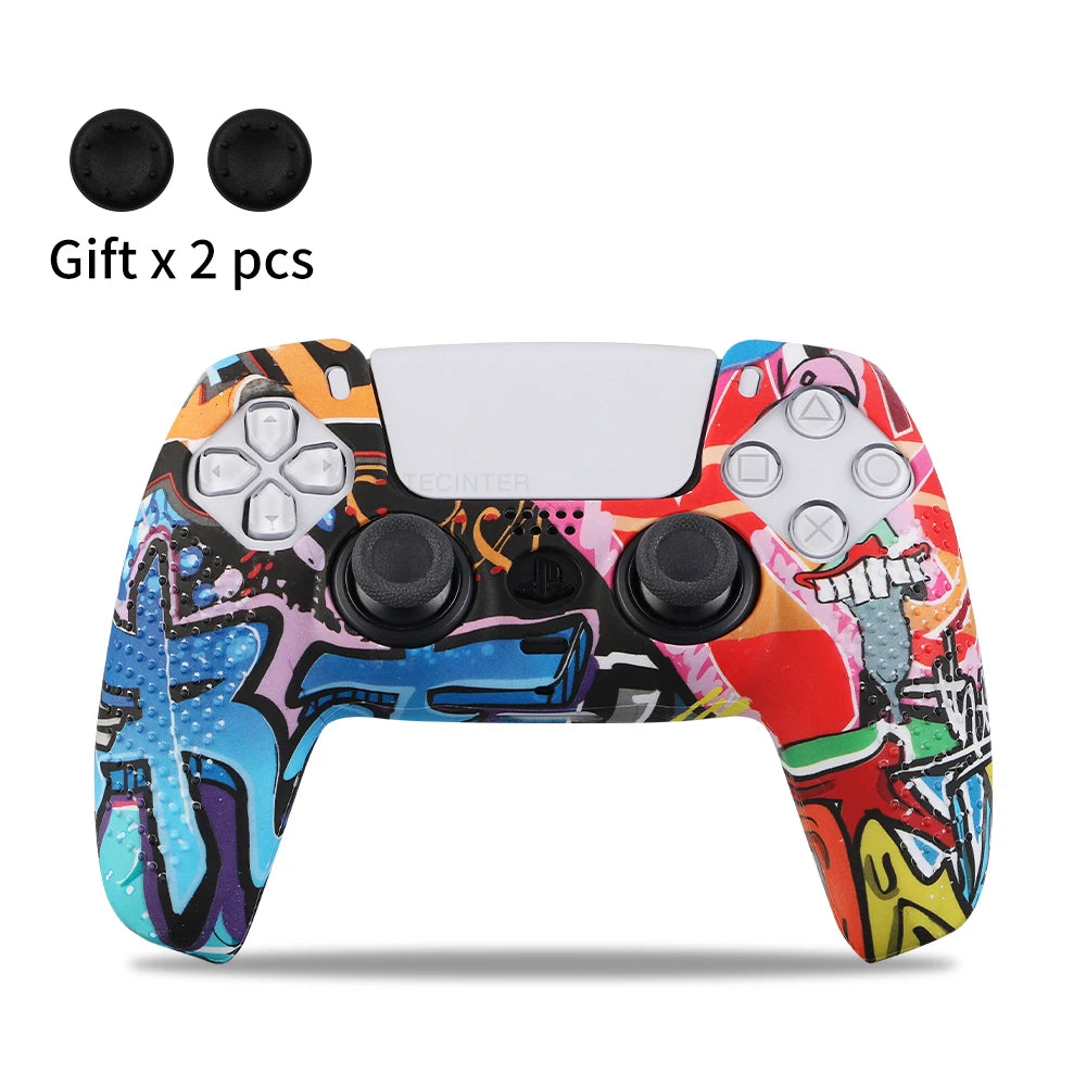 Silicone Protective Cover sleeve For PS5 Controller Accessories Rubber Case For PS5 Slim Gamepad Joysticks Thumb Grips Caps