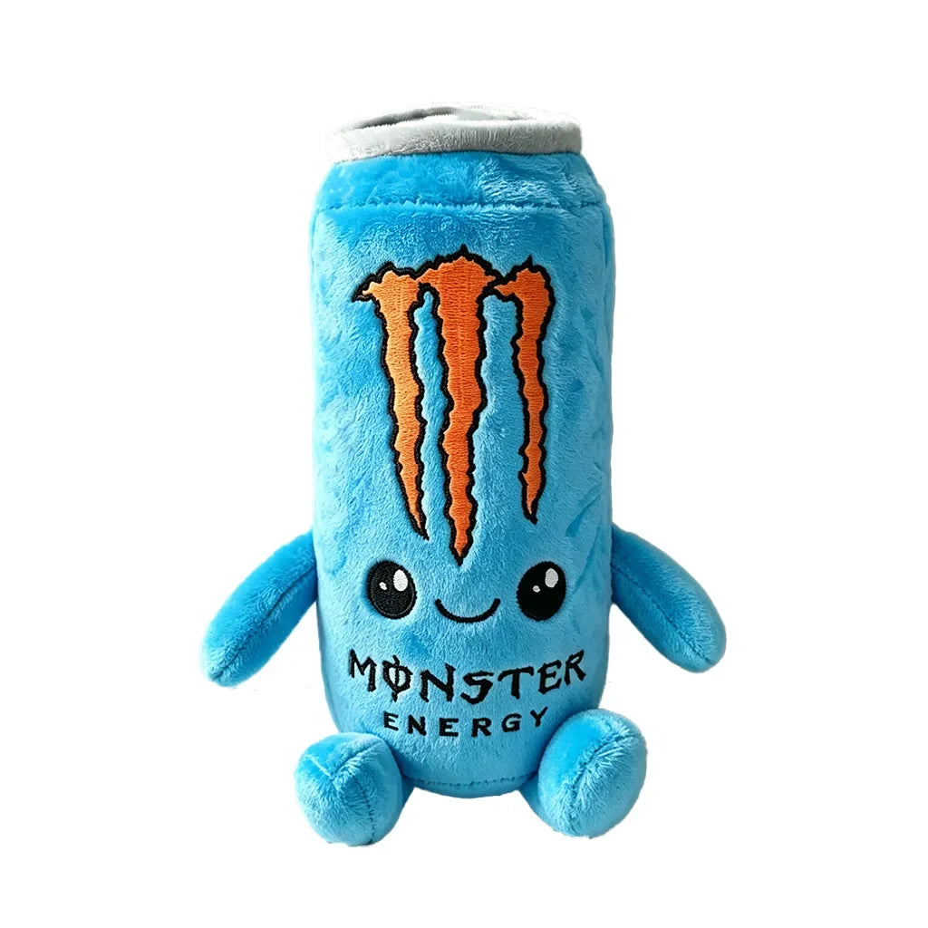 Zero Sugar White Monster Energy Drink Plush Toy Simulation Can Stuffed Ornament Doll Cute Soft Figure Decor Gift for Friend