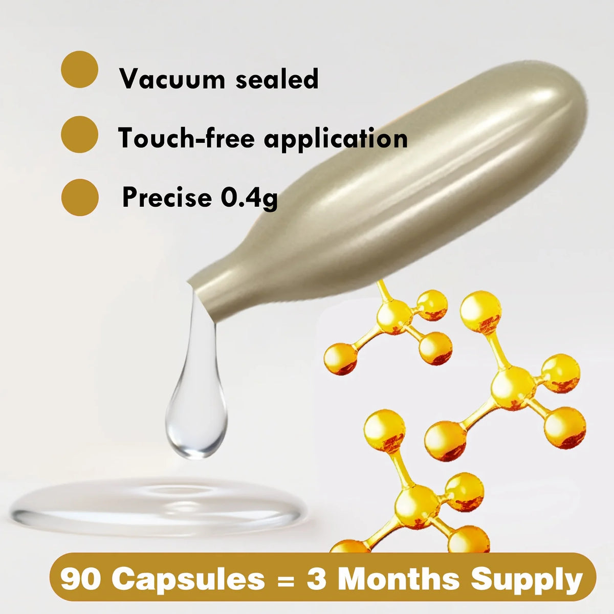 Collagen Firming Capsule Essence, Moisturizing and Smoothing the Skin, Contains Plant-Based Squalane, Retinol, and Vitamin E Deep Hydration Essence (0.4Gx90 Capsules)/Bottle-1 Bottle