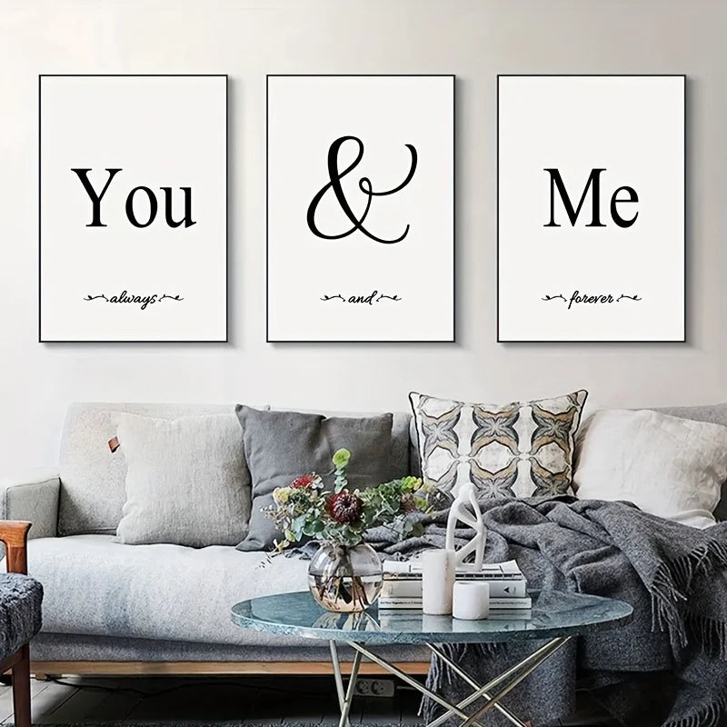 3 Pieces Modern Abstract Lion Family Inspirational Quotes Wall Art Canvas Prints for Living Room Cuadros Decor Unframed