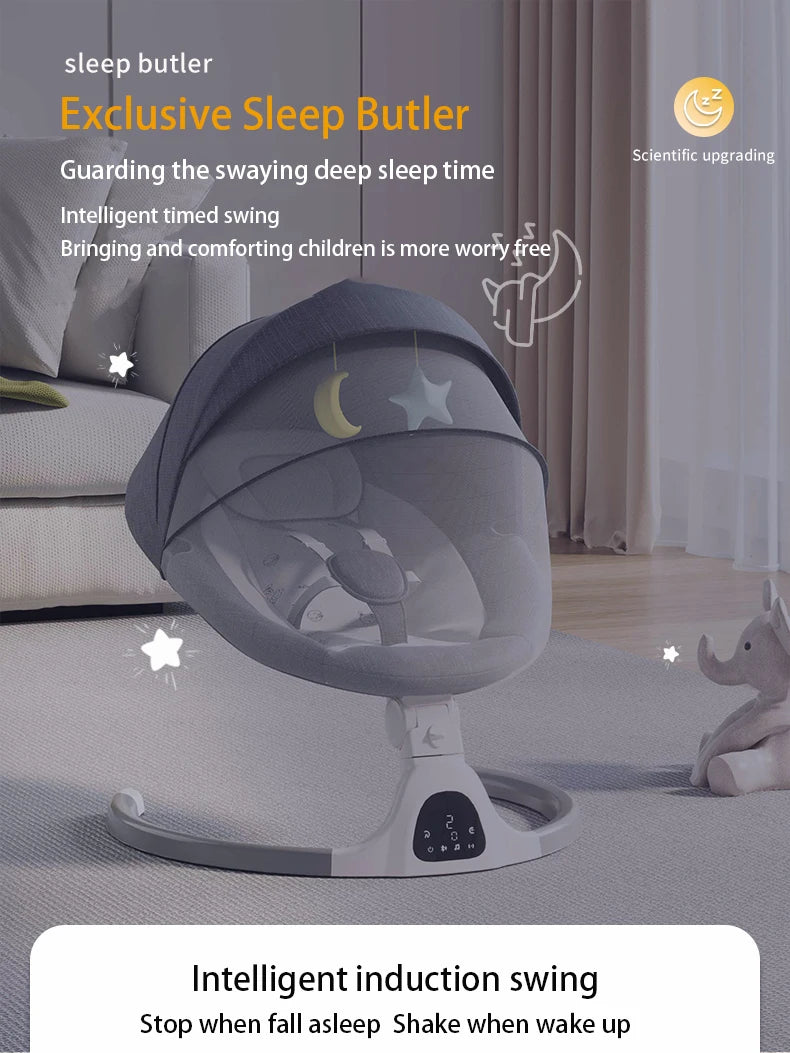 Baby Electric Rocking Chair Cradles Coax Baby  Luxury Electric Swing Shaker Recliner Comfort Chair  0-3 Years Old Baby Bed