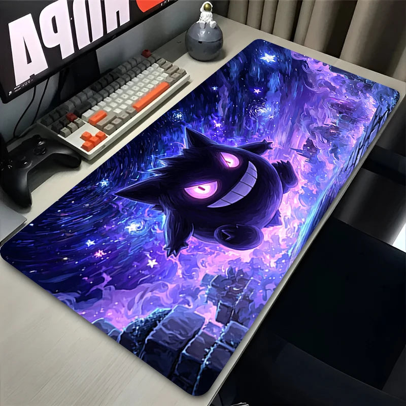 Mousepad Large Gaming Pc Accessories P-Pokemon Gengar Anime Mouse Pad Computer Gamer Cabinet Keyboard LockEdge Desk Mat