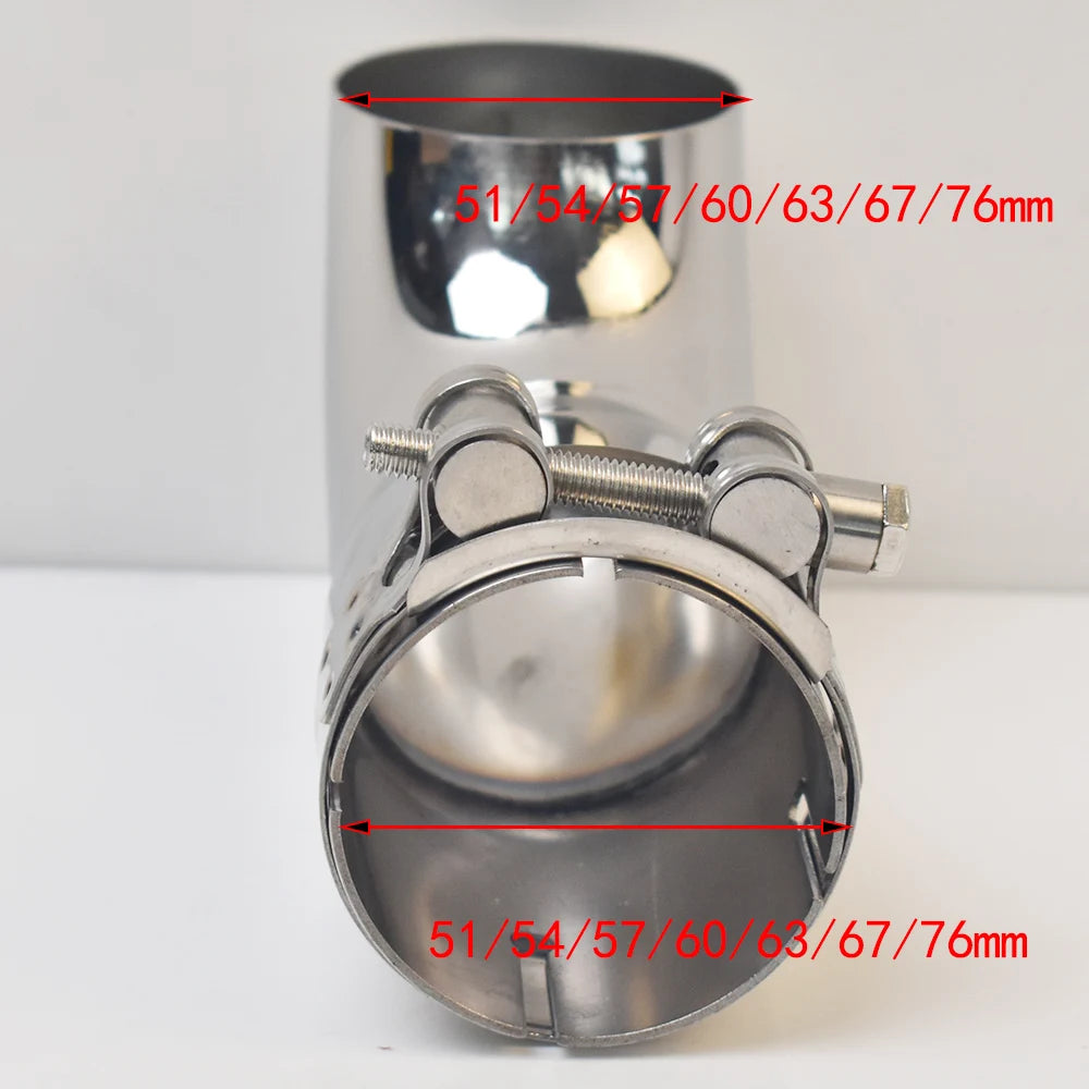 1PC Universal Auto Exhaust Pipe Suppressor Stainless Steel Outlet Elbow Connection Pipe for Automotive Accessory