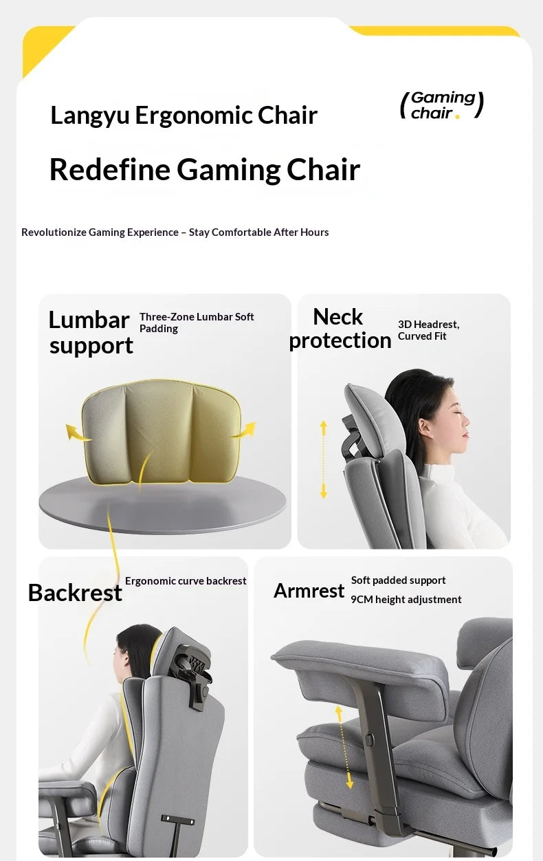 Ergonomic Office Chair High Back Lumbar Support Adjustable Mesh Seat Reclining Headrest Swivel Gaming Computer Desk Chair