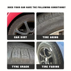 Car Tire Restorer Wax Back to Black Gloss Long-Lasting Coating Plastic Renovator Polish Cleaning Tire Gloss Enhancer Kit