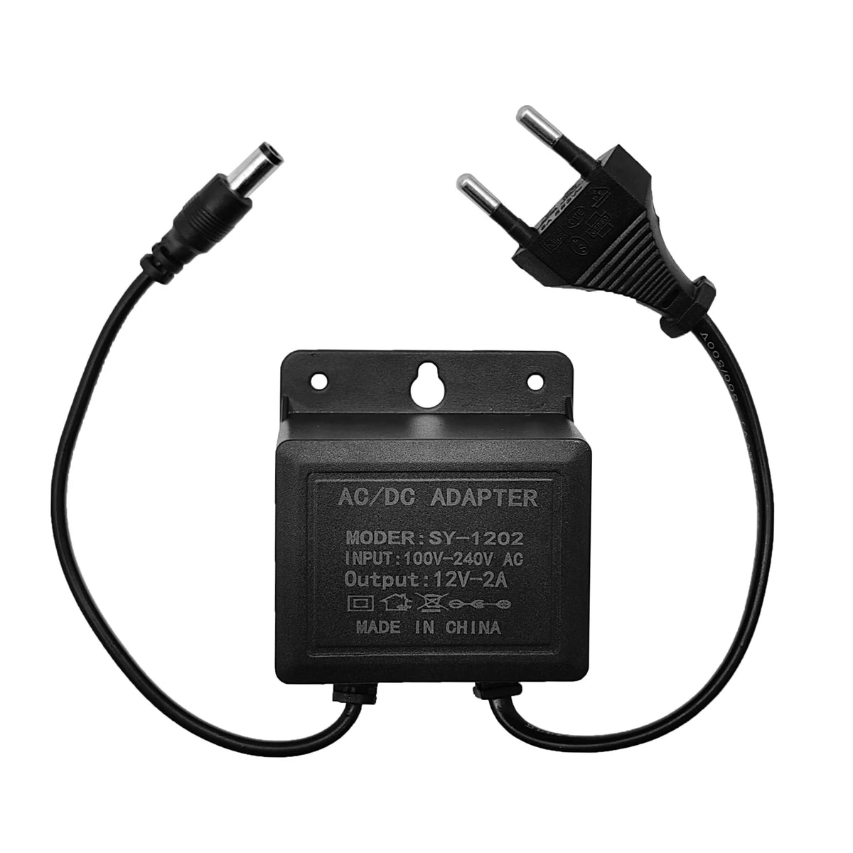 2pcs DC12V 2A EU Plug Power Adapter Waterproof Black For CCTV Security Surveillance AHD Camera Charger NVR DVR Input AC100V-240V